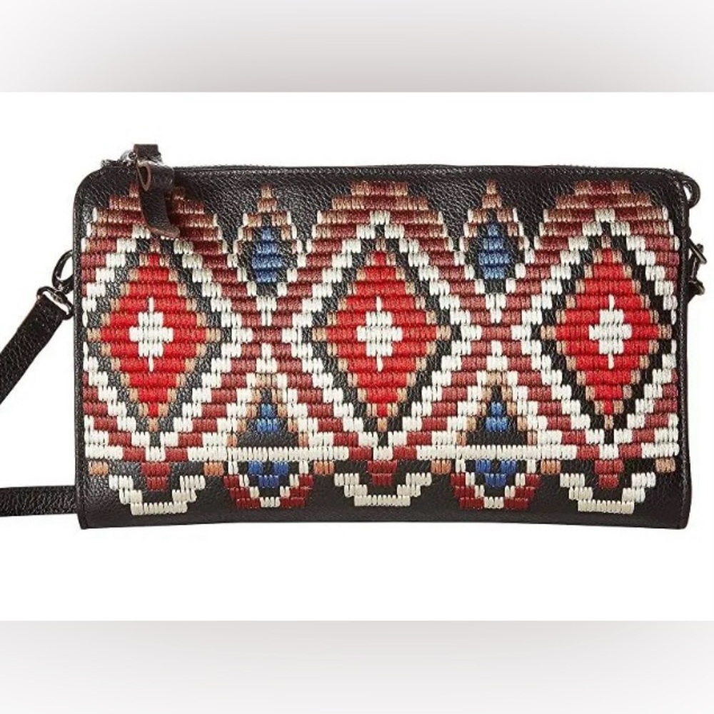 Brighton Masai Embroidered Pouch Black-Multi - new!